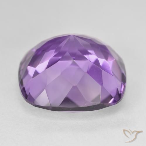 Amatista Violeta medio natural de 22.37 ct, Forma Cojín, VVS