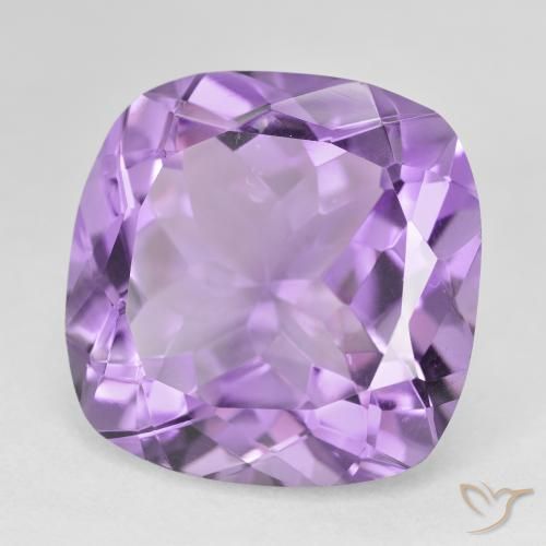 Amatista Violeta medio natural de 20.37 ct, Forma Cojín, VVS