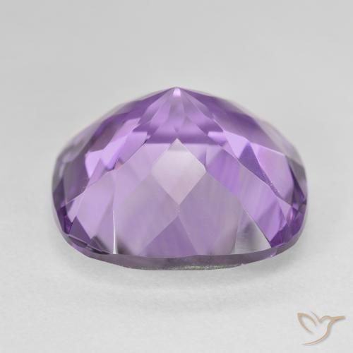 Amatista Violeta rosáceo claro natural de 20.37 ct, Forma Cojín, VVS