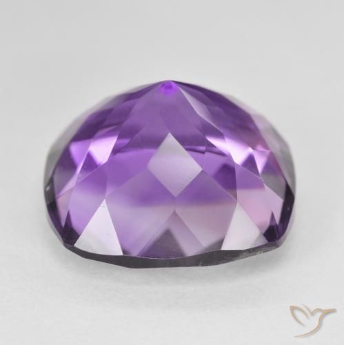 Amatista Violeta púrpura intenso natural de 22.31 ct, Forma Cojín, VVS