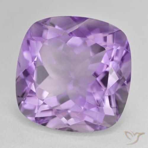 Amatista Violeta iris intenso natural de 22.36 ct, Forma Cojín, VVS