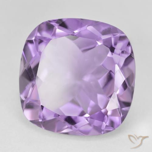 Amatista Violeta medio natural de 20.42 ct, Forma Cojín, VVS
