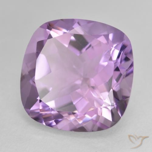 Amatista Violeta medio natural de 12.45 ct, Forma Cojín, VVS