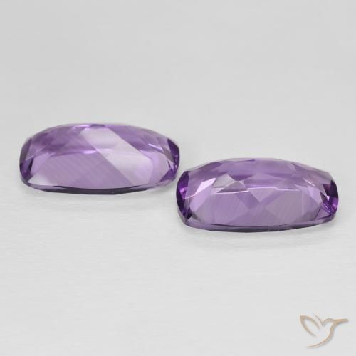 Gemas de Amatista Violeta púrpura natural de 10.59 ct, Forma Cojín, VVS-VS