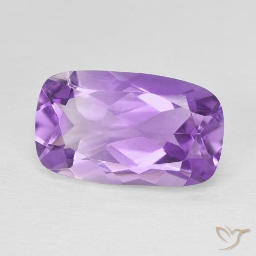 Amatista Violeta intenso natural de 5.50 ct, Forma Cojín, VVS-VS