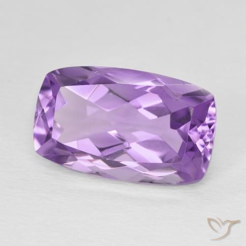 Amatista Violeta medio natural de 6.50 ct, Forma Cojín, VS