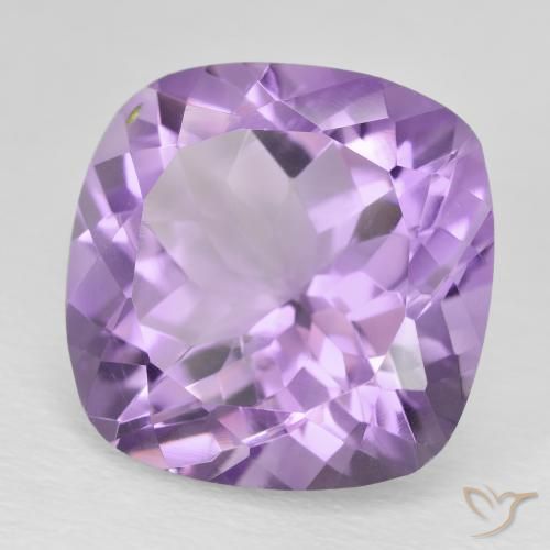 Amatista Violeta medio natural de 12.55 ct, Forma Cojín, VS
