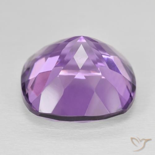 Amatista Violeta rosado medio natural de 12.69 ct, Forma Cojín, VVS