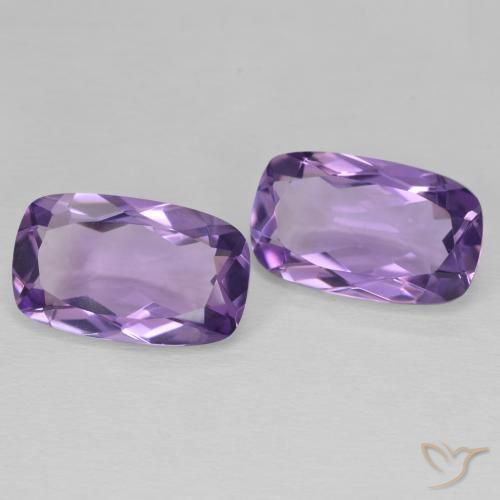 Gemas de Amatista Violeta medio natural de 10.51 ct, Forma Cojín, VVS