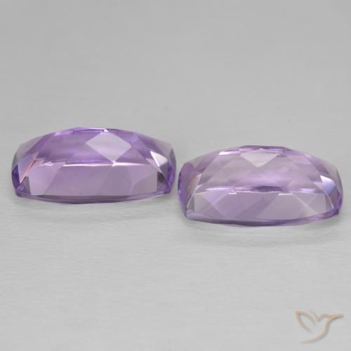 Gemas de Amatista Violeta medio natural de 11.86 ct, Forma Cojín, VVS
