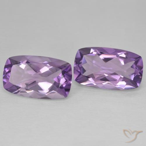 Gemas de Amatista Medium Light Purplish-Violet natural de 11.98 ct, Forma Cojín, VVS