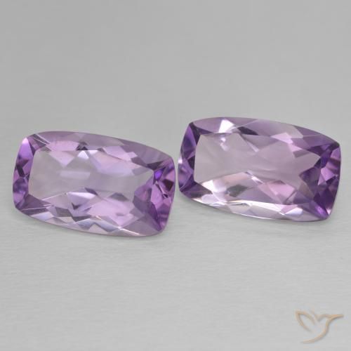 Gemas de Amatista Medium Light Purplish-Violet natural de 11.24 ct, Forma Cojín, VVS