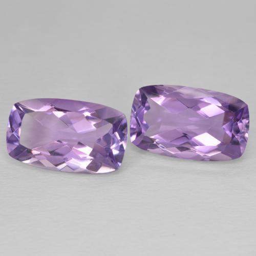 Gemas de Amatista Violeta medio natural de 12.04 ct, Forma Cojín, VVS