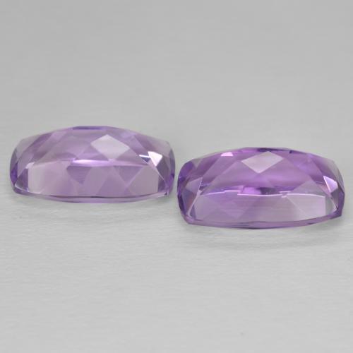Gemas de Amatista Violeta medio natural de 12.04 ct, Forma Cojín, VVS