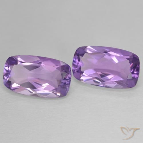 Gemas de Amatista Violeta medio natural de 11.54 ct, Forma Cojín, VVS