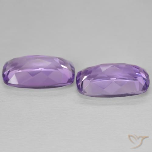 Gemas de Amatista Violeta medio natural de 11.54 ct, Forma Cojín, VVS