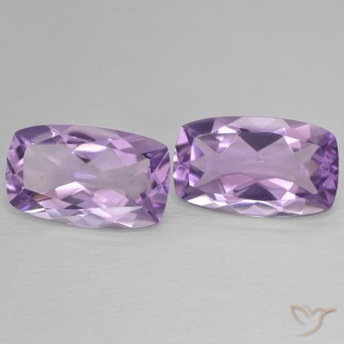 Gemas de Amatista Medium Light Purplish-Violet natural de 11.28 ct, Forma Cojín, VVS