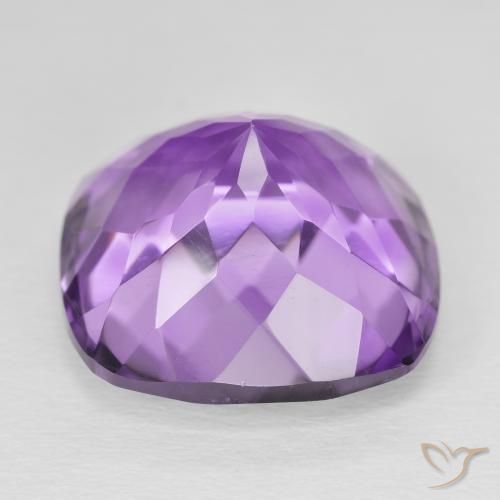 Amatista Violeta púrpura medio natural de 21.72 ct, Forma Cojín, VVS-VS