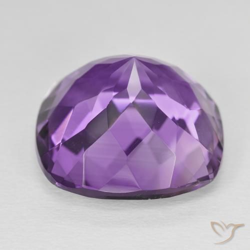 Amatista Violeta púrpura intenso natural de 20.98 ct, Forma Cojín, VVS