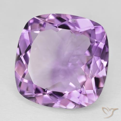 Amatista Medium Light Purplish-Violet natural de 20.53 ct, Forma Cojín, VS