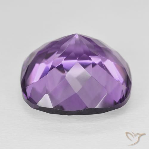 Amatista Violeta púrpura medio natural de 21.46 ct, Forma Cojín, VVS