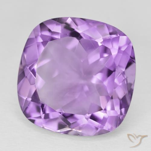 Amatista Violeta púrpura natural de 19.54 ct, Forma Cojín, VVS