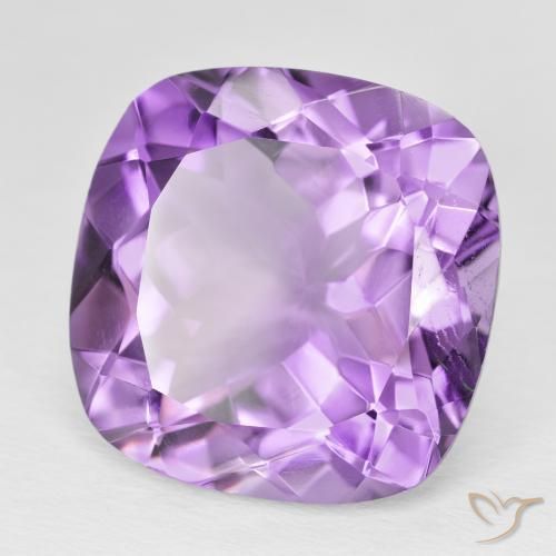 Amatista Violeta púrpura medio natural de 19.53 ct, Forma Cojín, VVS-VS