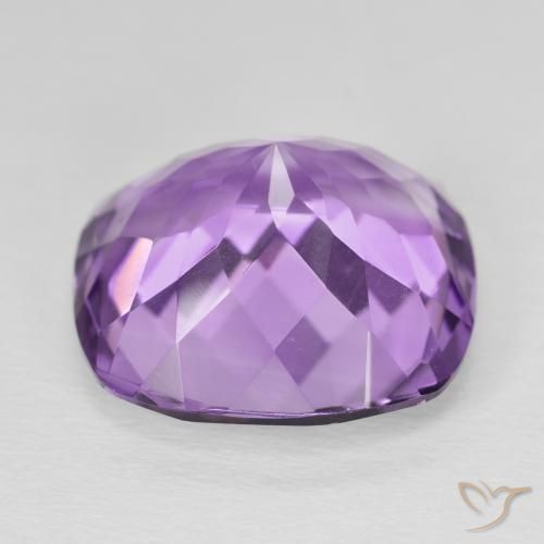 Amatista Violeta púrpura medio natural de 18.76 ct, Forma Cojín, VVS-VS