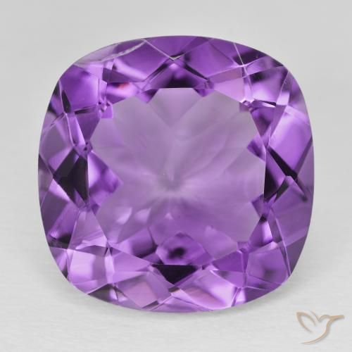 19.52ct Natural Violeta púrpura medio Amatista, Forma Cojín, VS