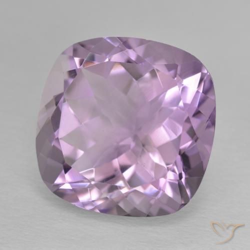 Amatista Violeta rosado medio natural de 13.09 ct, Forma Cojín, VVS