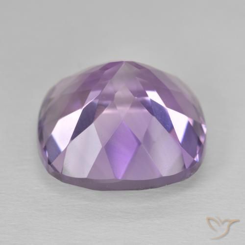 Amatista Violeta rosado medio natural de 13.09 ct, Forma Cojín, VVS