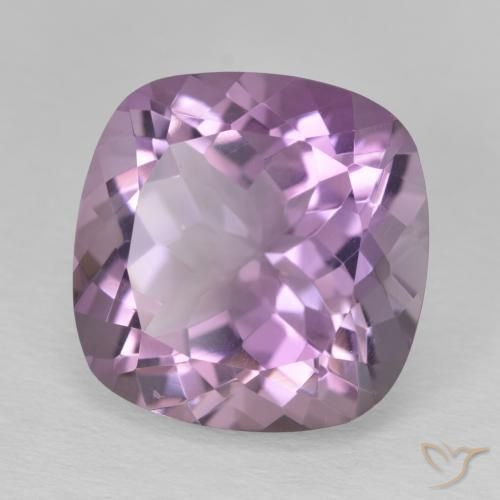 Amatista Violeta rosado natural de 12.41 ct, Forma Cojín, VVS