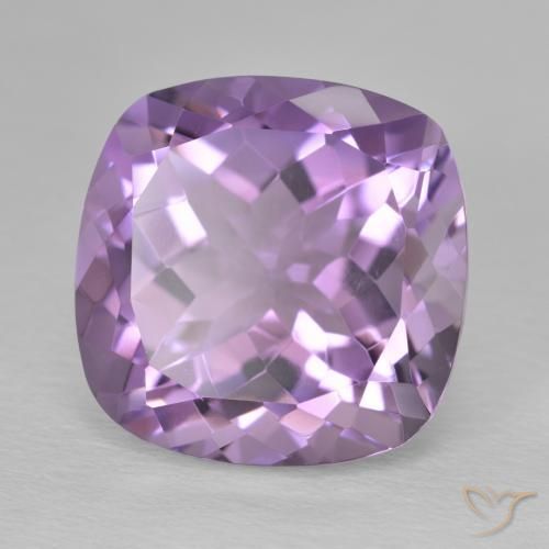 Amatista Violeta medio natural de 13.03 ct, Forma Cojín, VVS