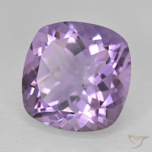 Amatista Violeta medio natural de 12.47 ct, Forma Cojín, VVS