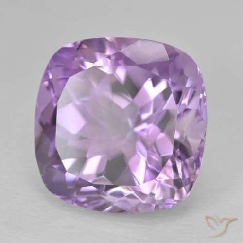 Amatista Violeta oscuro natural de 13.91 ct, Forma Cojín, VVS-VS