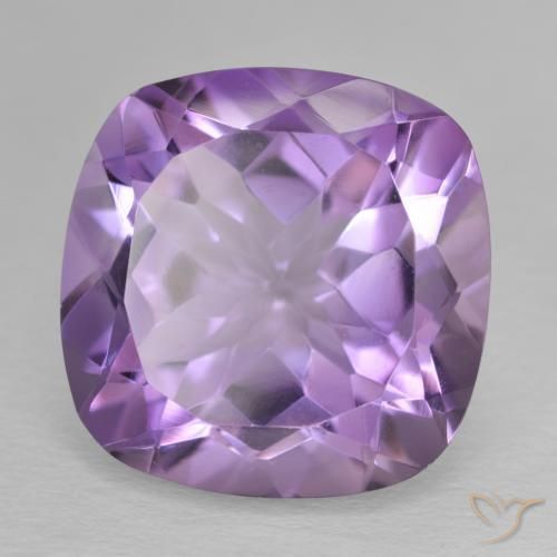 Amatista Violeta medio natural de 15.12 ct, Forma Cojín, VVS