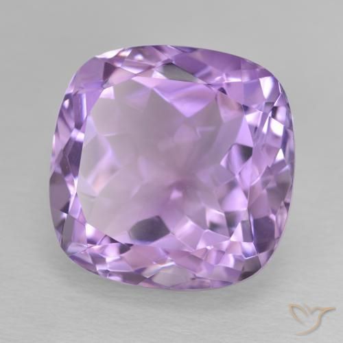 Amatista Violeta medio natural de 13.81 ct, Forma Cojín, VVS