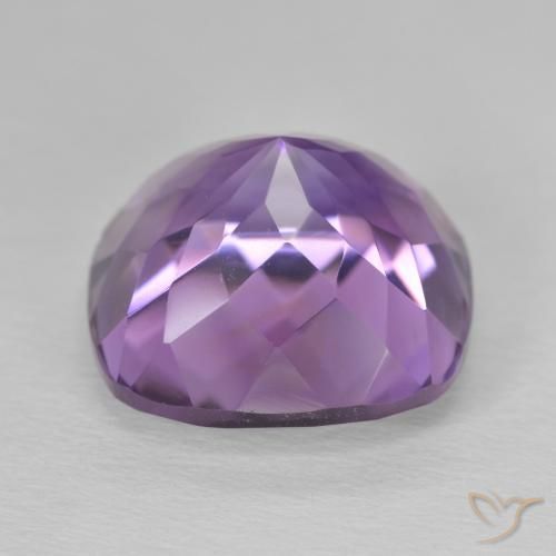 Amatista Violeta medio natural de 13.81 ct, Forma Cojín, VVS