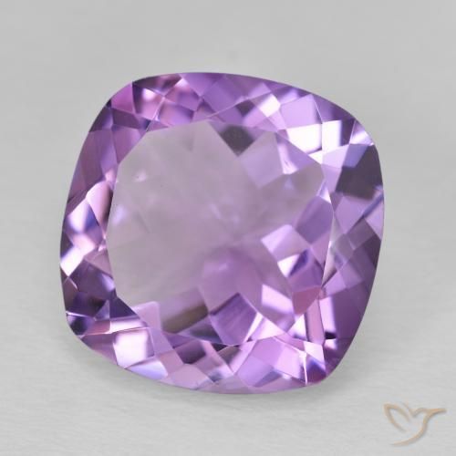 Amatista Violeta oscuro natural de 10.30 ct, Forma Cojín, VVS