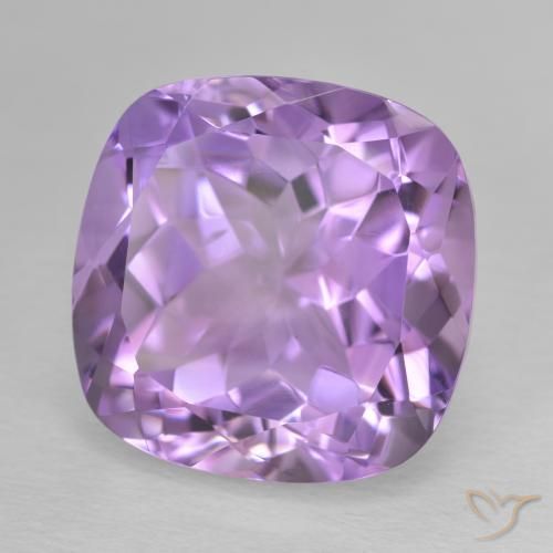 Amatista Violeta iris intenso natural de 13.53 ct, Forma Cojín, VVS