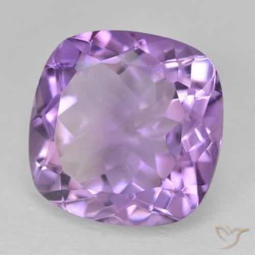 Amatista Violeta medio natural de 13.06 ct, Forma Cojín, VS