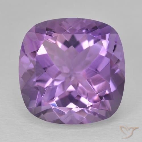 12.54ct Natural Medium Light Purplish-Violet Amatista, Forma Cojín, VVS-VS