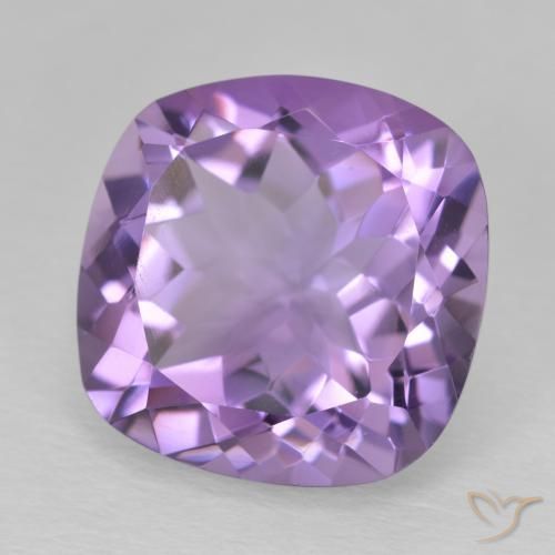 Amatista Violeta oscuro natural de 11.56 ct, Forma Cojín, VVS-VS