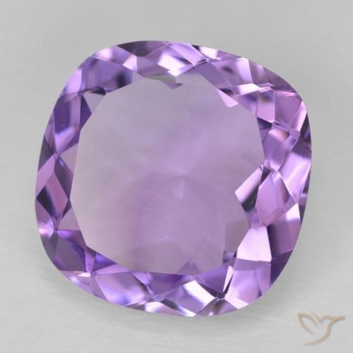 Amatista Violeta medio natural de 12.20 ct, Forma Cojín, VVS-VS