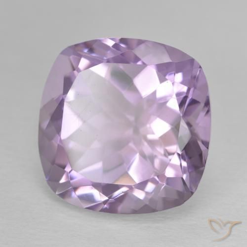Amatista Violeta rosado natural de 12.61 ct, Forma Cojín, VVS