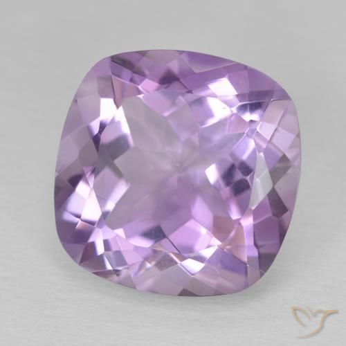 Amatista Violeta medio natural de 11.54 ct, Forma Cojín, VVS
