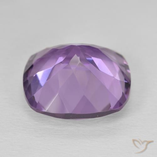Amatista Violeta medio natural de 11.90 ct, Forma Cojín, VVS