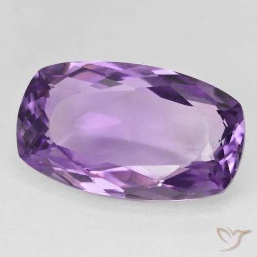 Amatista Violeta intenso natural de 19.68 ct, Forma Cojín, VVS-VS