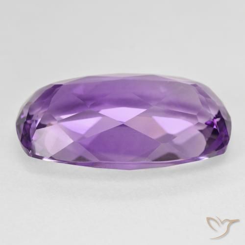 Amatista Violeta intenso natural de 19.68 ct, Forma Cojín, VVS-VS