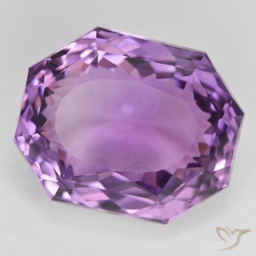 Amatista Violeta púrpura medio natural de 27.56 ct, Corte Octágono / Esmeralda, VVS